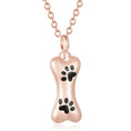 Load image into Gallery viewer, Pet Ashes Necklace – Dog Bone Pendant with Paw Print