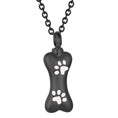Load image into Gallery viewer, Pet Ashes Necklace – Dog Bone Pendant with Paw Print