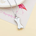 Load image into Gallery viewer, Pet Ashes Necklace – Dog Bone Pendant with Paw Print
