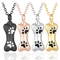 Load image into Gallery viewer, Pet Ashes Necklace – Dog Bone Pendant with Paw Print
