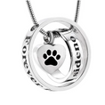 Load image into Gallery viewer, Heart-shaped urn necklace with pawprint memorial design
