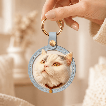 LovFur™ Custom 3D Pet Portrait Leather Tag