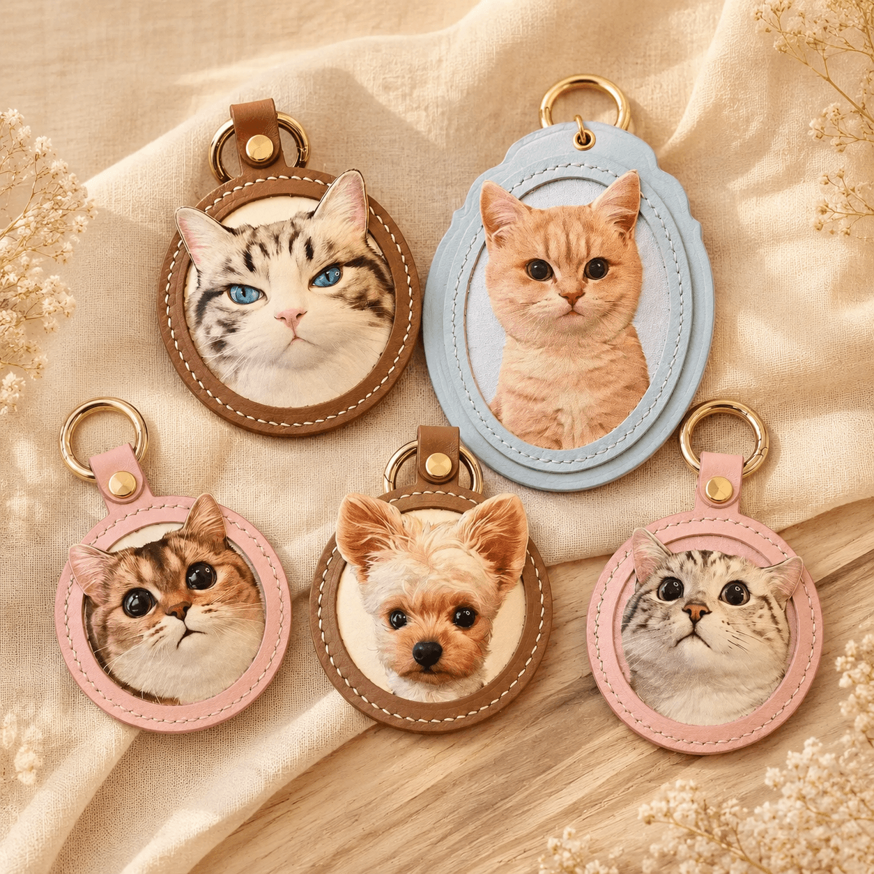 LovFur™ Custom 3D Pet Portrait Leather Tag