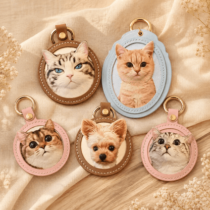 LovFur™ Custom 3D Pet Portrait Leather Tag