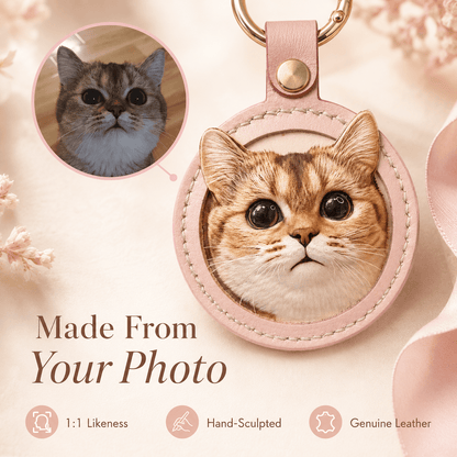 LovFur™ Custom 3D Pet Portrait Leather Tag