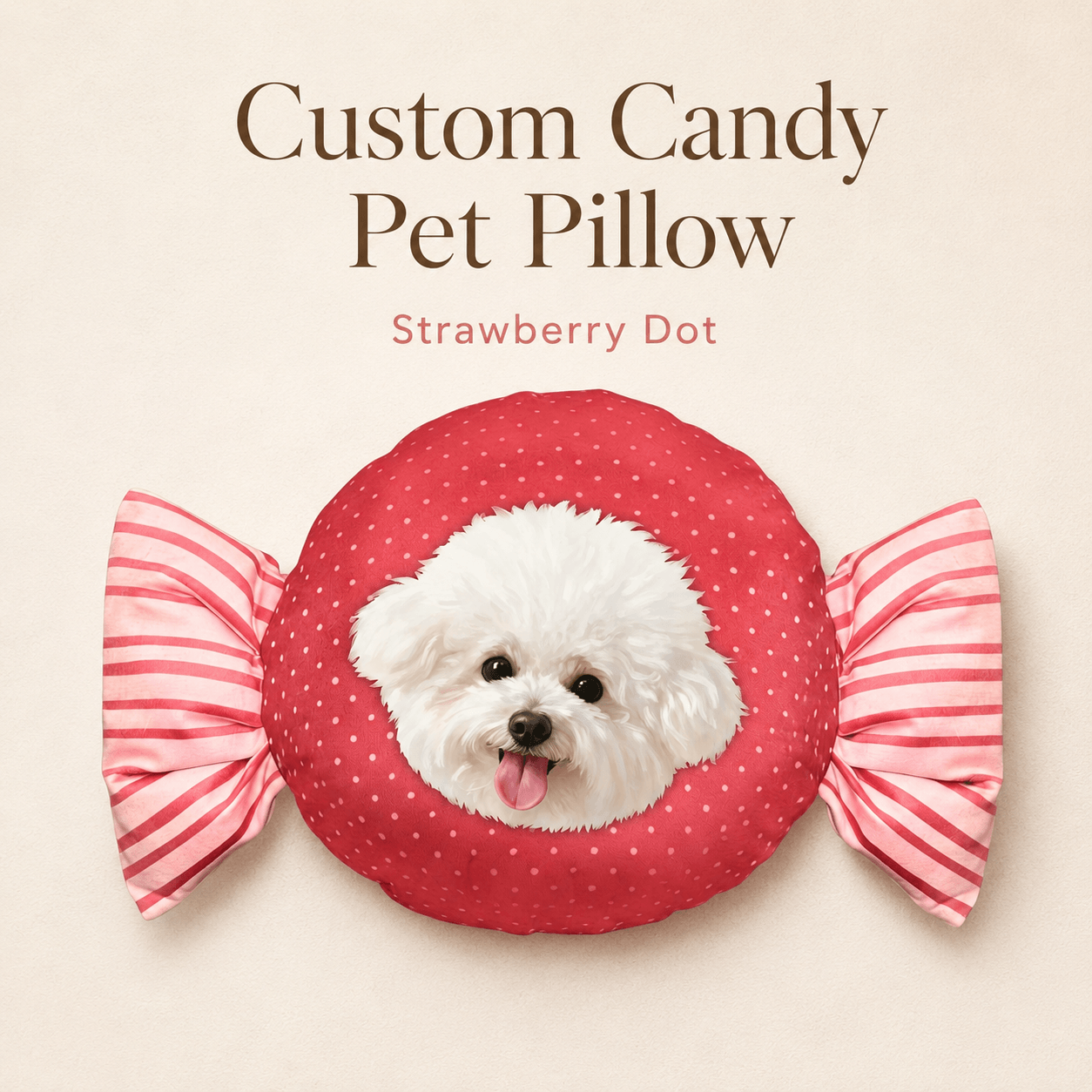 LovFur™ Custom Candy Pet Portrait Pillow