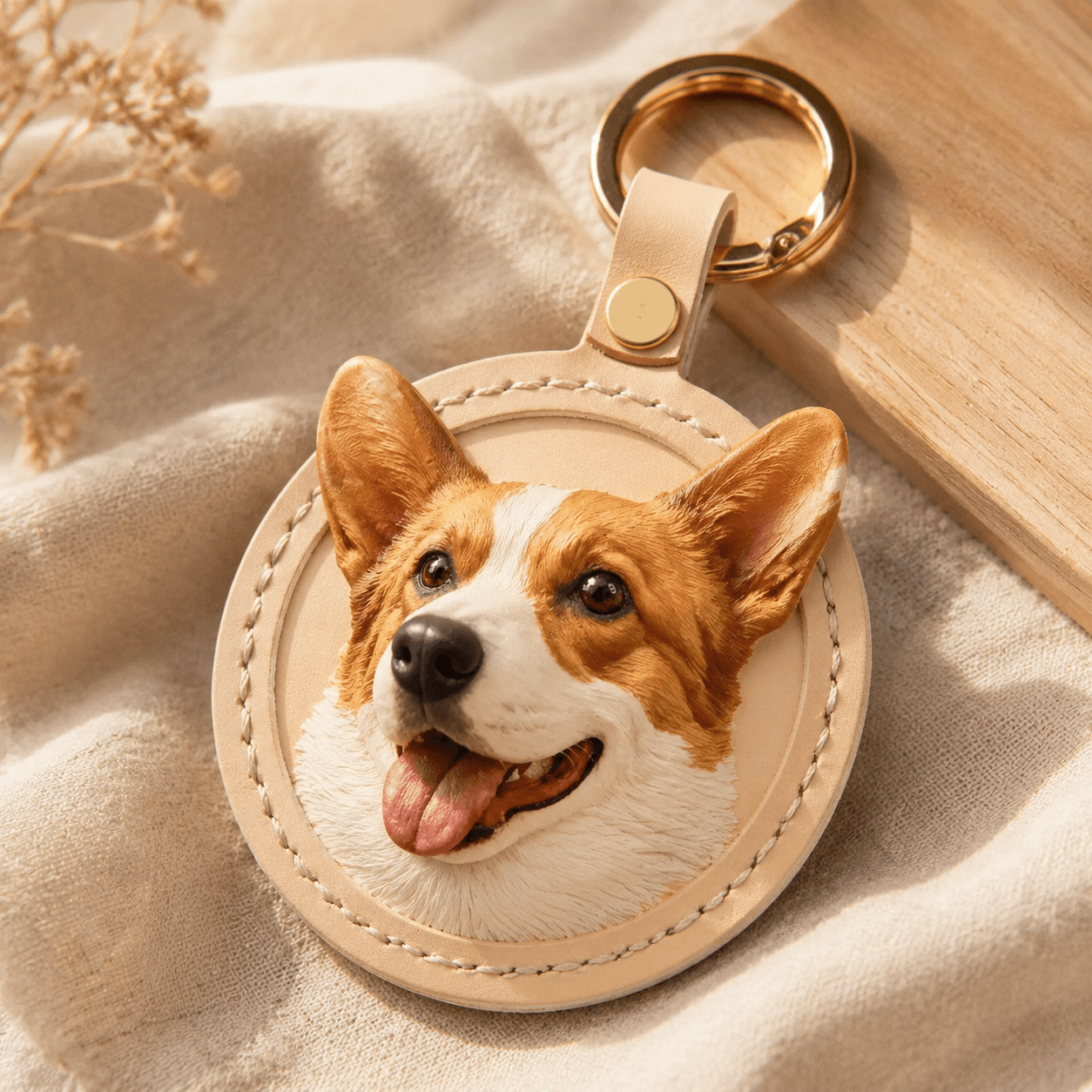 LovFur™ Custom 3D Pet Portrait Leather Tag