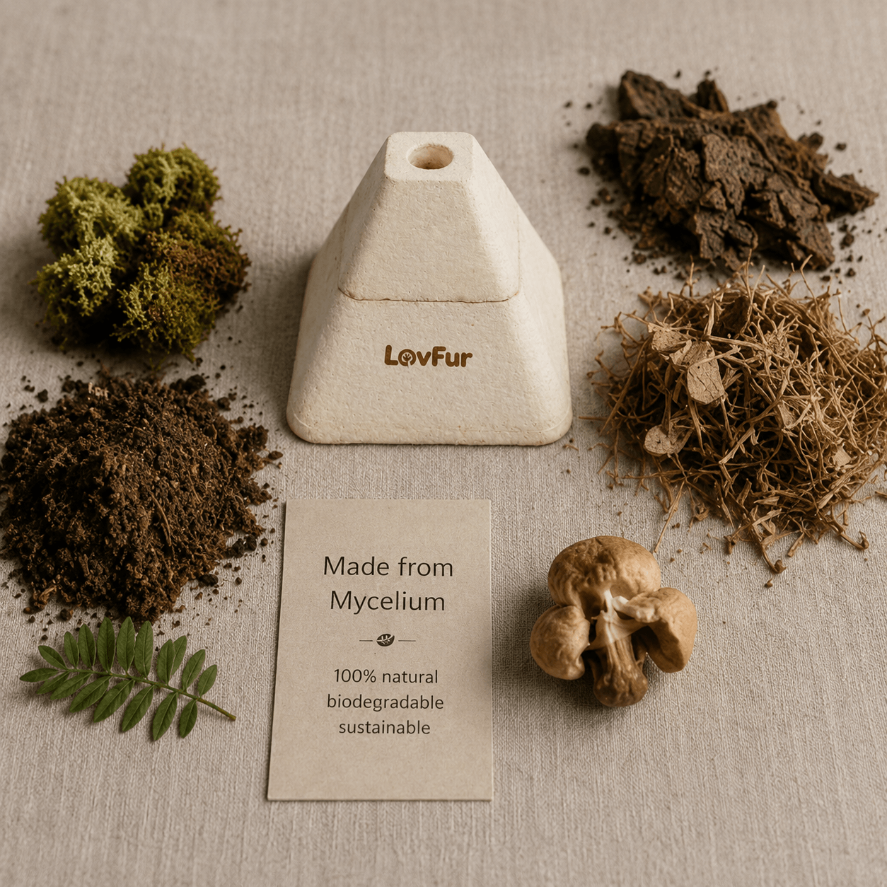 LovFur™ Eternal Pyramid Mycelium Urn