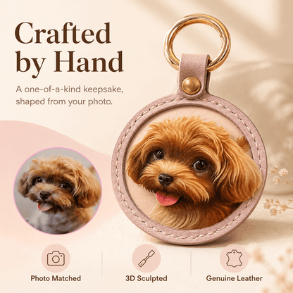 LovFur™ Custom 3D Pet Portrait Leather Tag