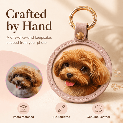 LovFur™ Custom 3D Pet Portrait Leather Tag