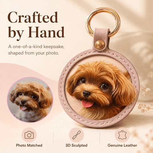 LovFur™ Custom 3D Pet Portrait Leather Tag
