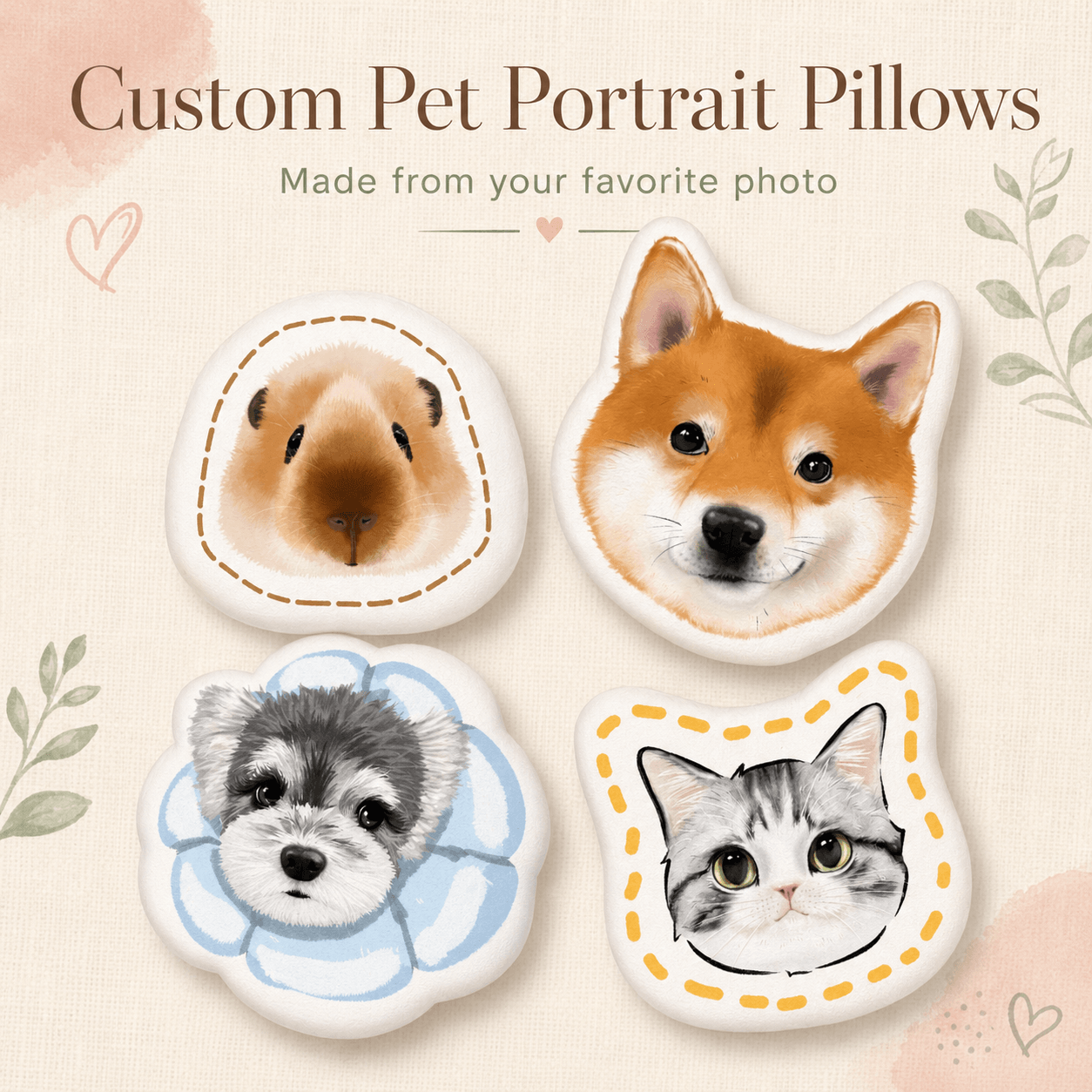 LovFur™ Custom Pet Portrait Pillow