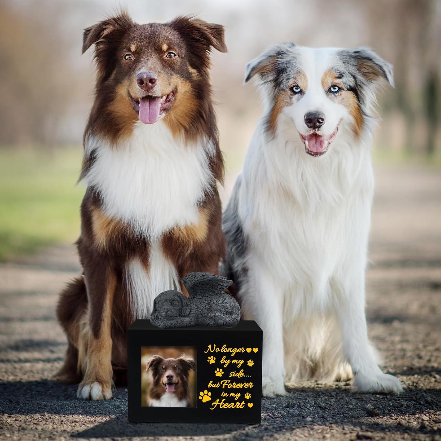 Black wood texture pet urn – personalized keepsake
