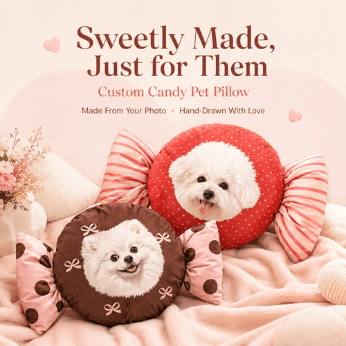 LovFur™ Custom Candy Pet Portrait Pillow