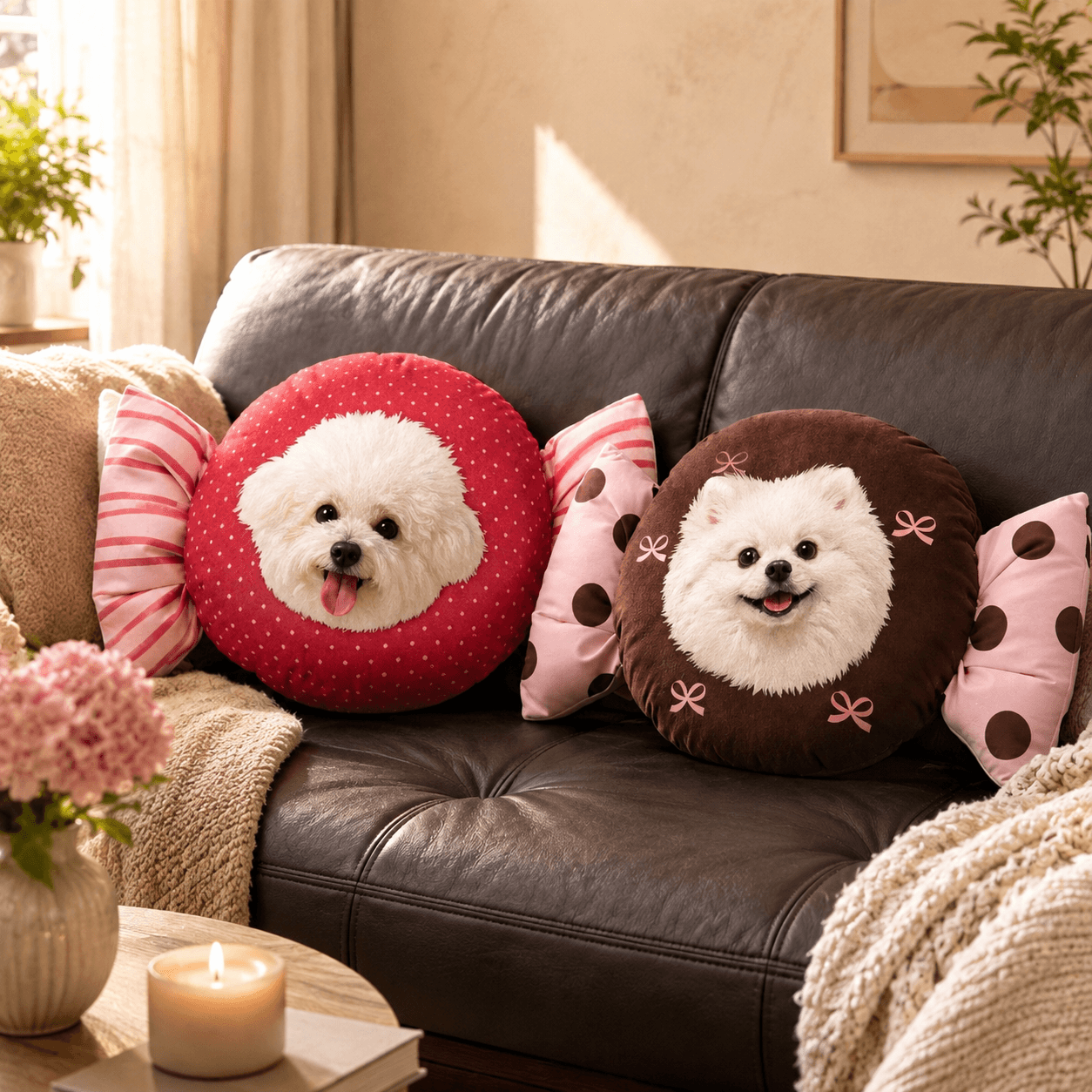 LovFur™ Custom Candy Pet Portrait Pillow