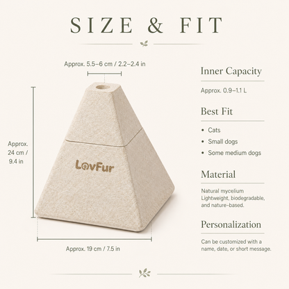 LovFur™ Eternal Pyramid Mycelium Urn