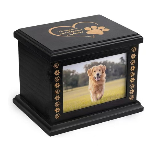 Wooden Pet Memorial Urns with Photo Frame