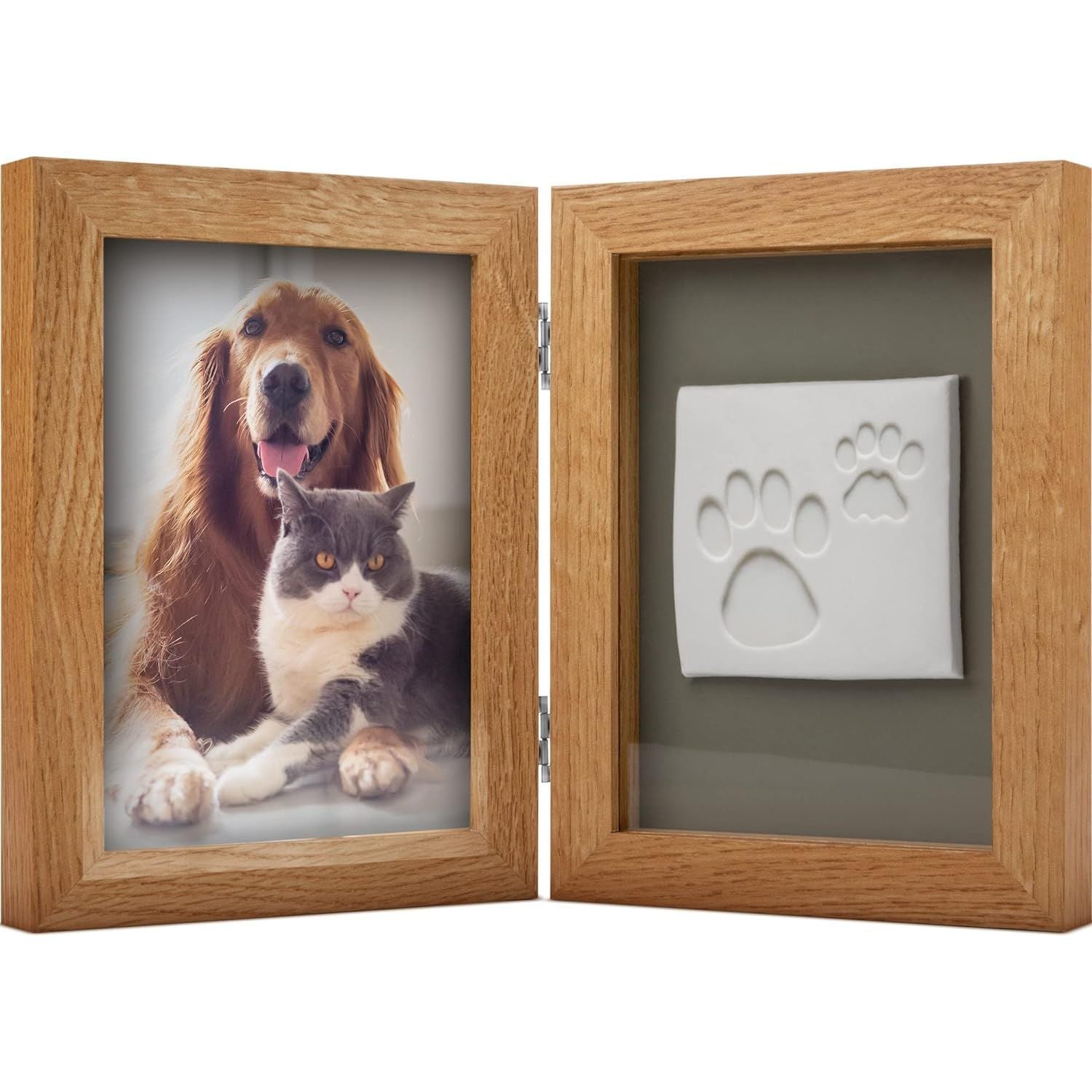 Paw Print Photo Frame Kit — No-Mess Clay Imprint for Cats & Dogs