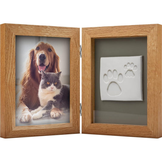 Paw Print Photo Frame Kit — No-Mess Clay Imprint for Cats & Dogs