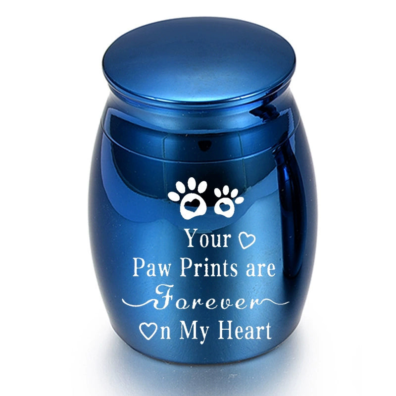 Small memorial pet urn stainless steel keepsake