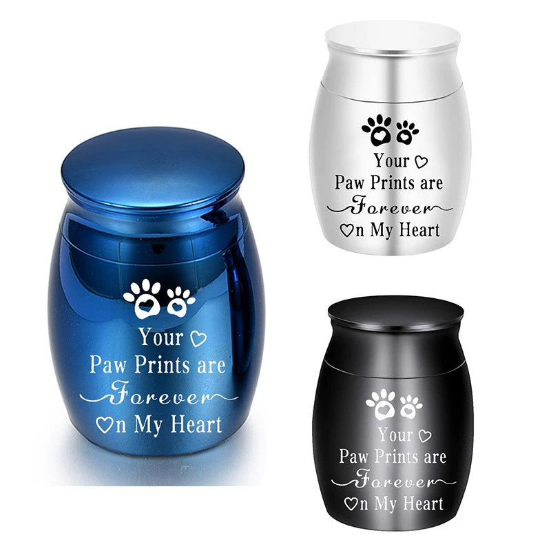 Small memorial pet urn stainless steel keepsake