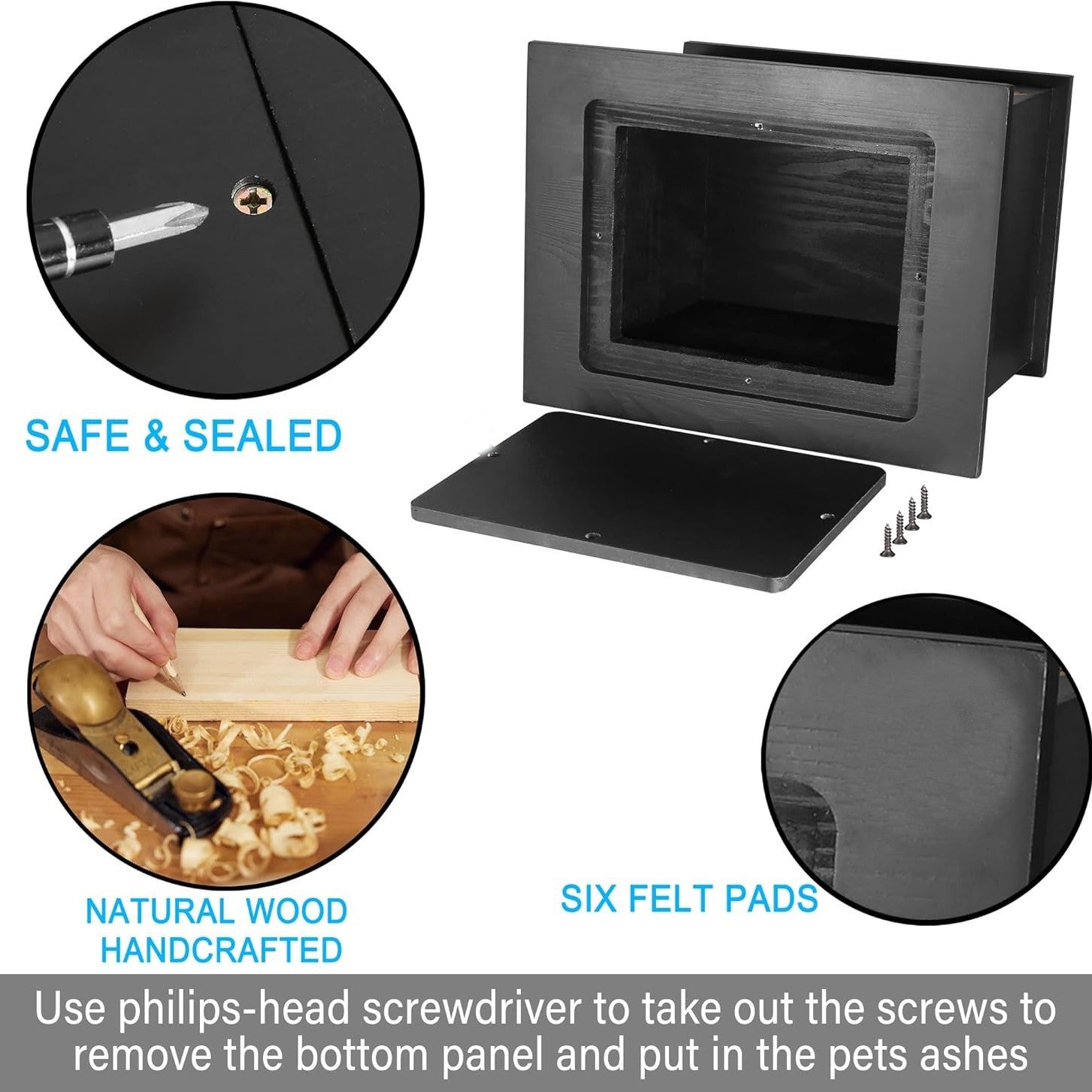 Wooden Pet Memorial Urns with Photo Frame