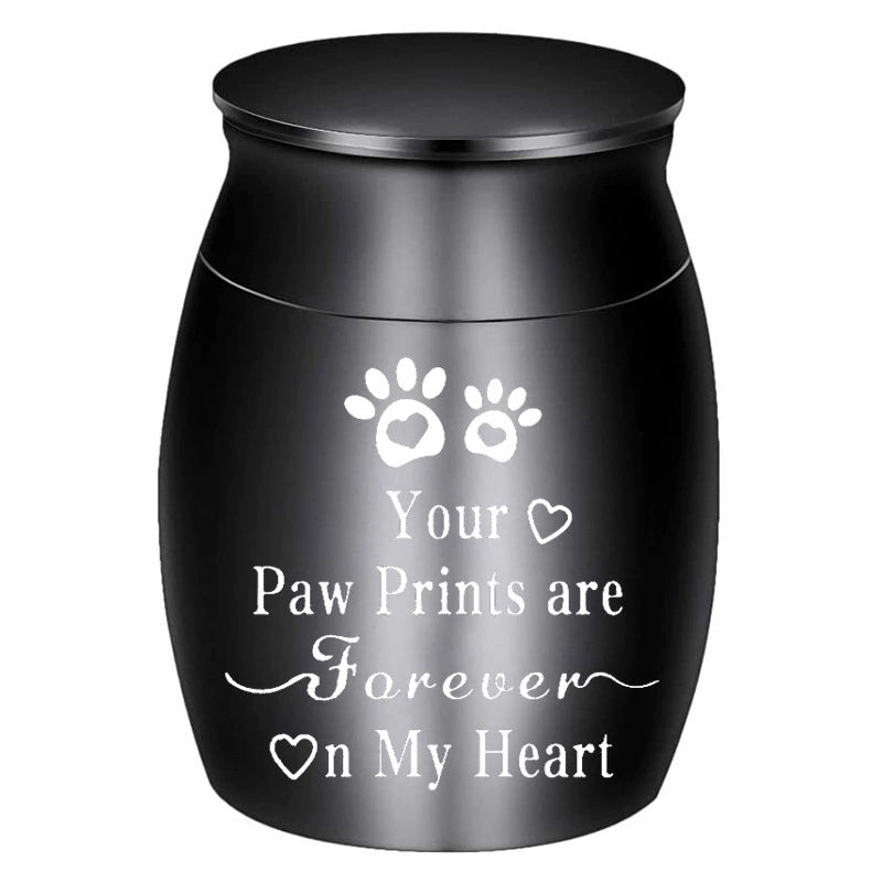 Small memorial pet urn stainless steel keepsake