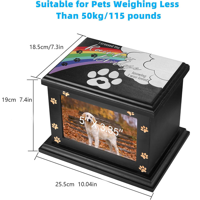 Wooden Pet Memorial Urns with Photo Frame