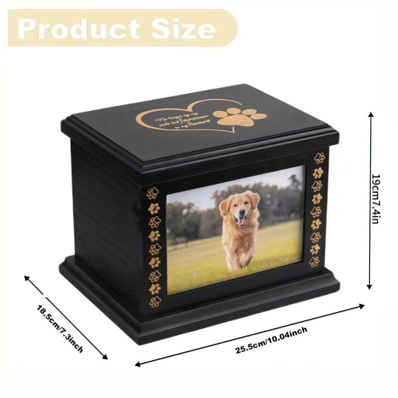 Wooden Pet Memorial Urns with Photo Frame