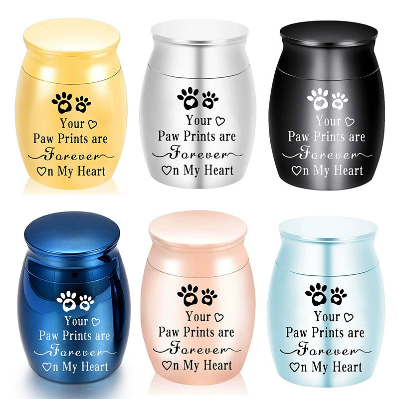 Small memorial pet urn stainless steel keepsake