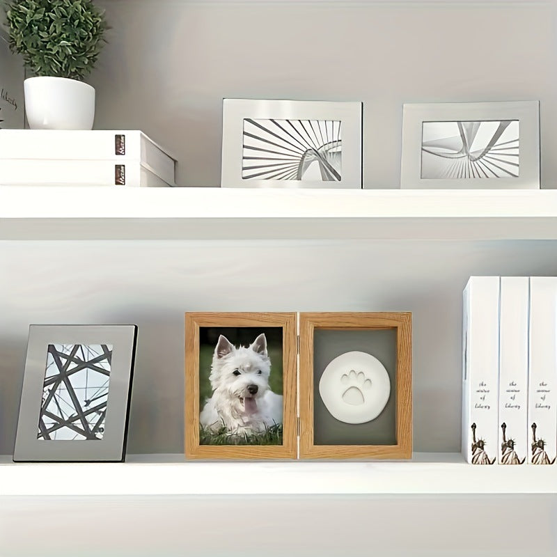 Paw Print Photo Frame Kit — No-Mess Clay Imprint for Cats & Dogs