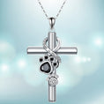 Load image into Gallery viewer, Cross Urn Necklace for Ashes – 925 Sterling Silver Cremation Jewelry
