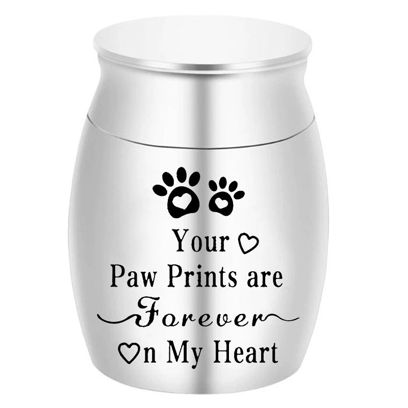 Small memorial pet urn stainless steel keepsake