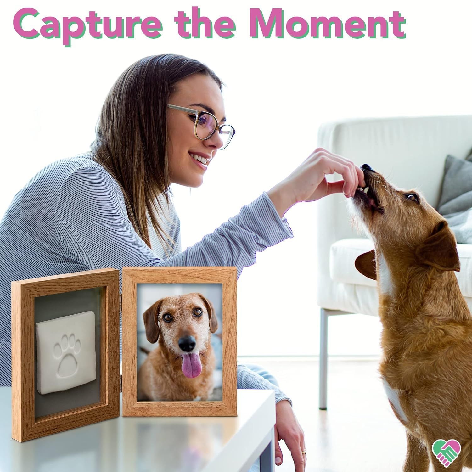 Paw Print Photo Frame Kit — No-Mess Clay Imprint for Cats & Dogs